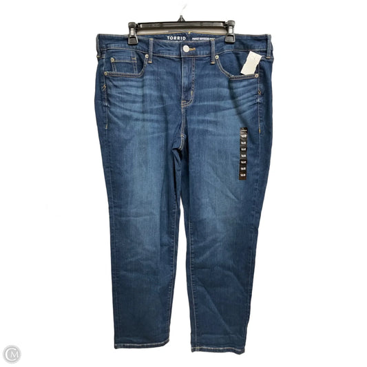 Jeans Boyfriend By Torrid In Blue Denim, Size: 16