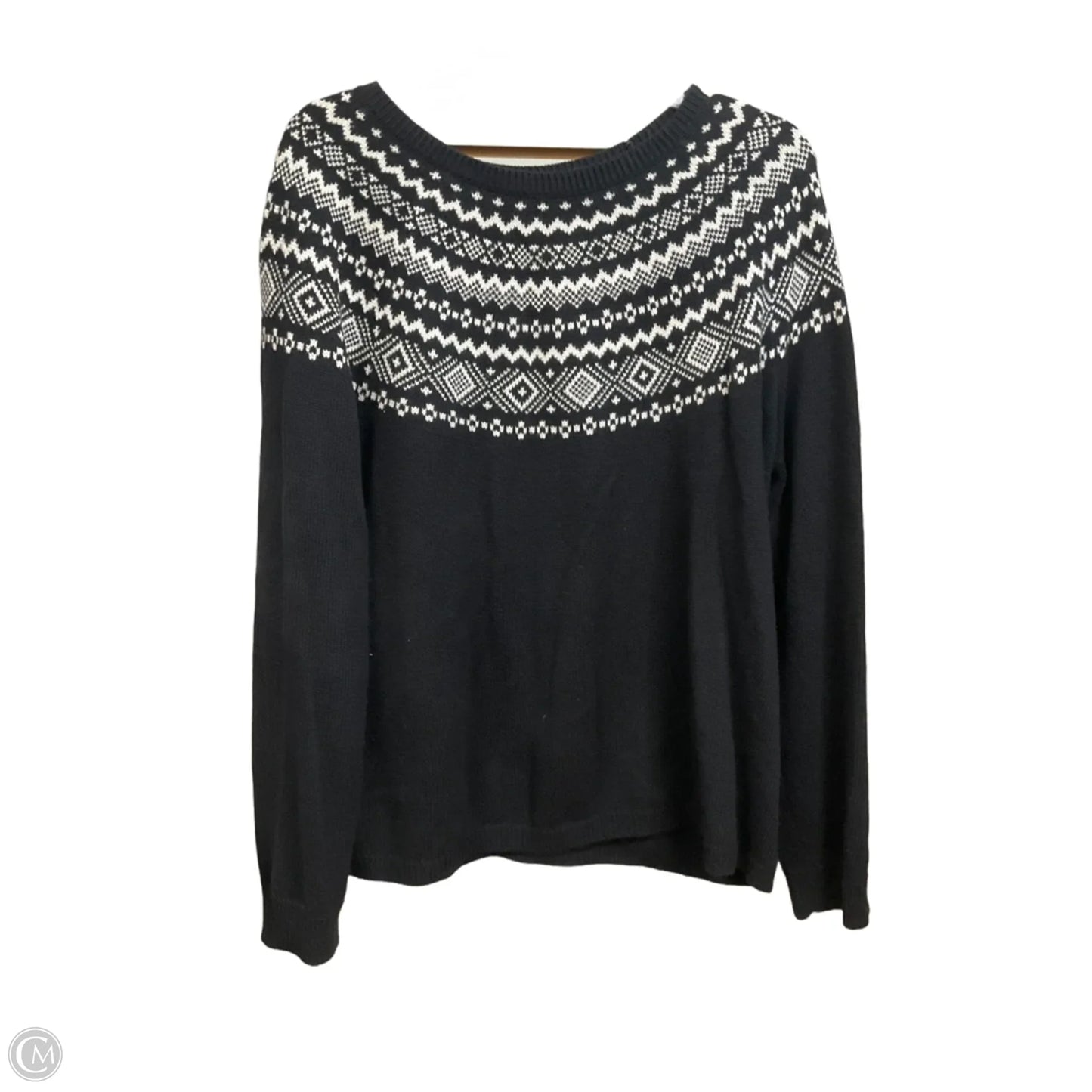 Sweater By Talbots In Black & White, Size: Xl