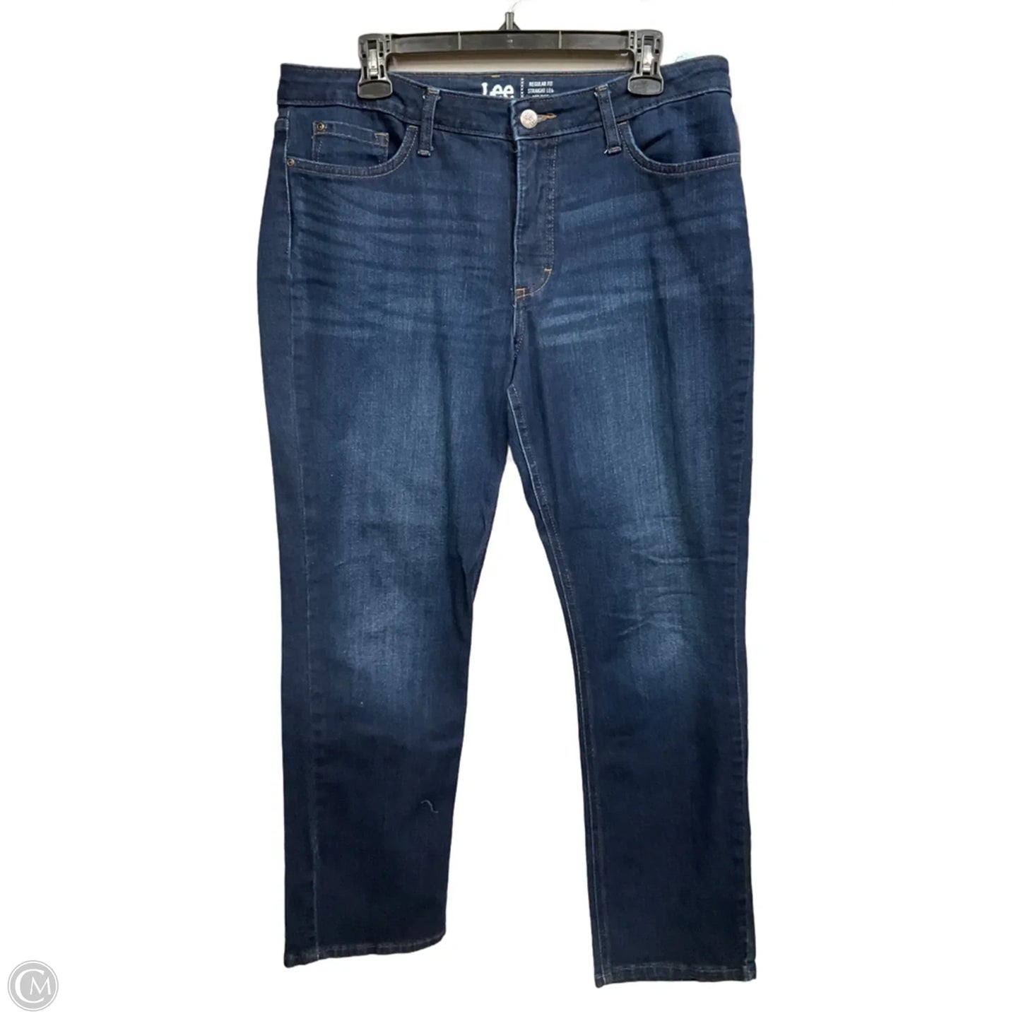 Jeans Straight By Lee In Blue Denim, Size: 14