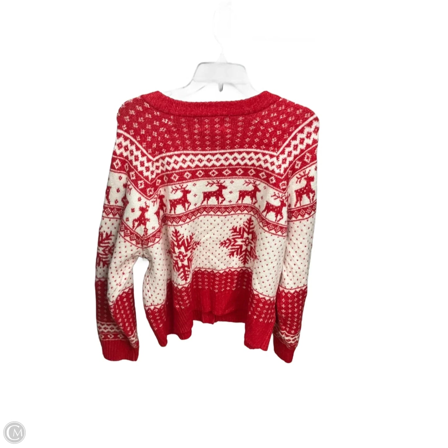 Cardigan By Old Navy In Red & White, Size: Xl