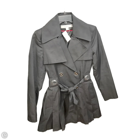 Coat Trench Coat By Via Spiga In Black, Size: Xs