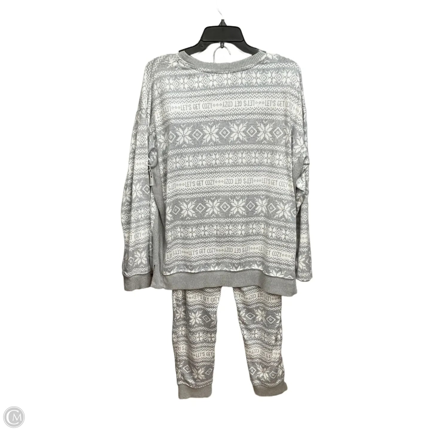 Lounge Set Pants By Cuddl Duds In Grey & White, Size: L