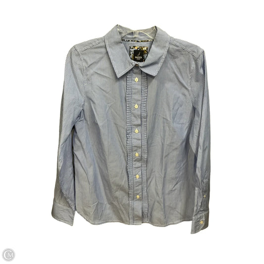 Blouse Long Sleeve By Nautica In Striped Pattern, Size: M
