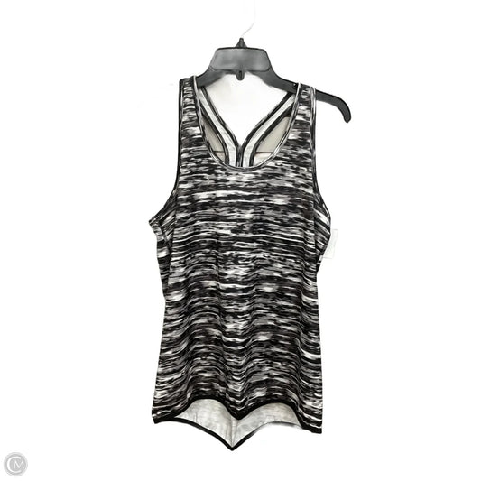 Athletic Tank Top By Tek Gear In Black & White, Size: L