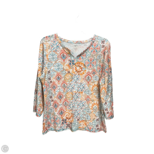 Top 3/4 Sleeve By Talbots In Multi-colored, Size: Xlp