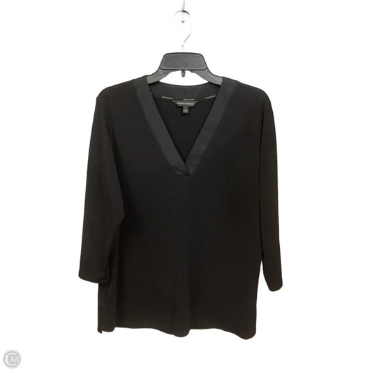 Top 3/4 Sleeve By Banana Republic In Black, Size: L