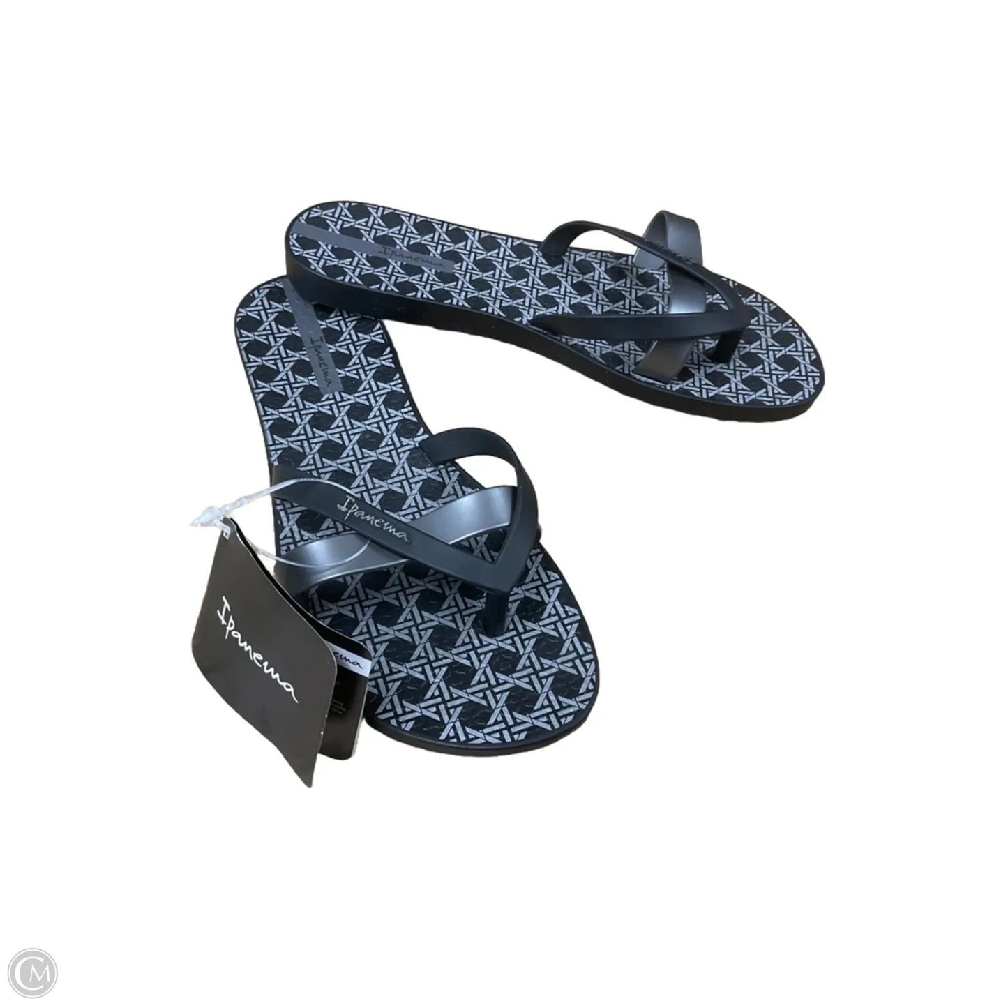 Sandals Flip Flops By Clothes Mentor In Black & Grey, Size: 6