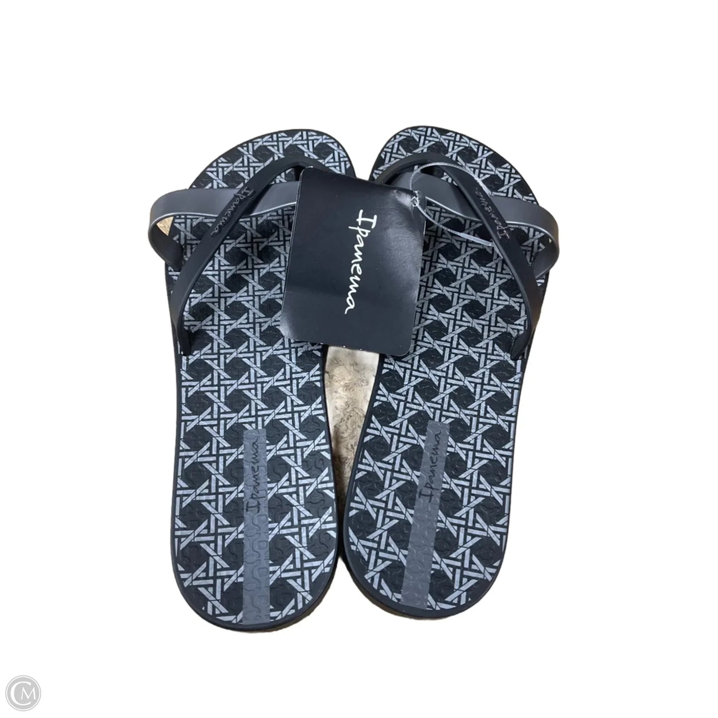 Sandals Flip Flops By Clothes Mentor In Black & Grey, Size: 6