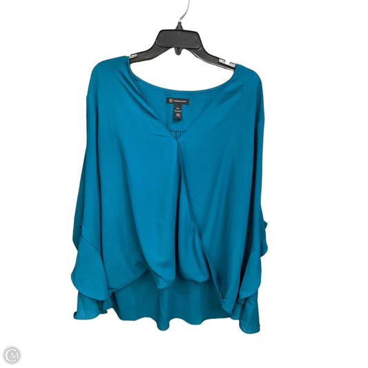 Top Long Sleeve By Inc In Teal, Size: Xxl