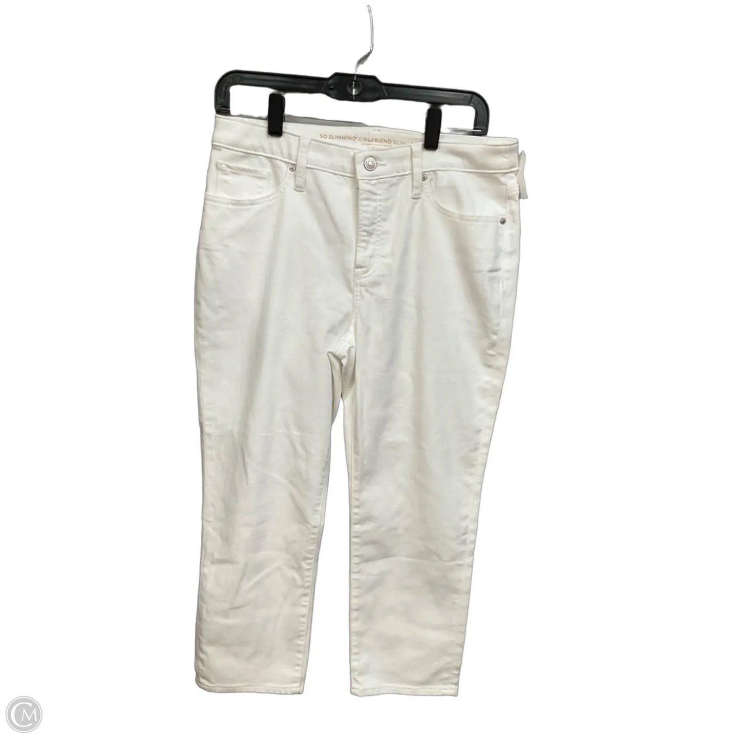 Jeans Cropped By Chicos In White Denim, Size: 6