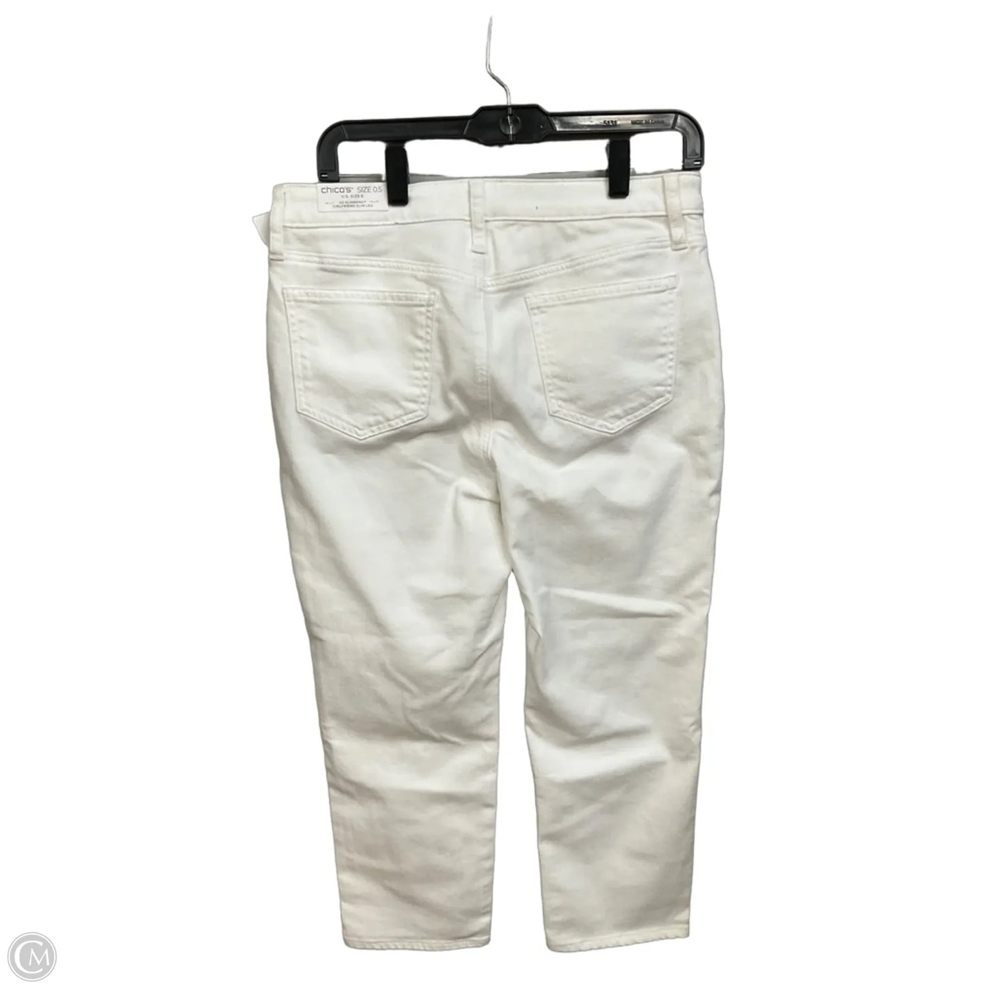 Jeans Cropped By Chicos In White Denim, Size: 6