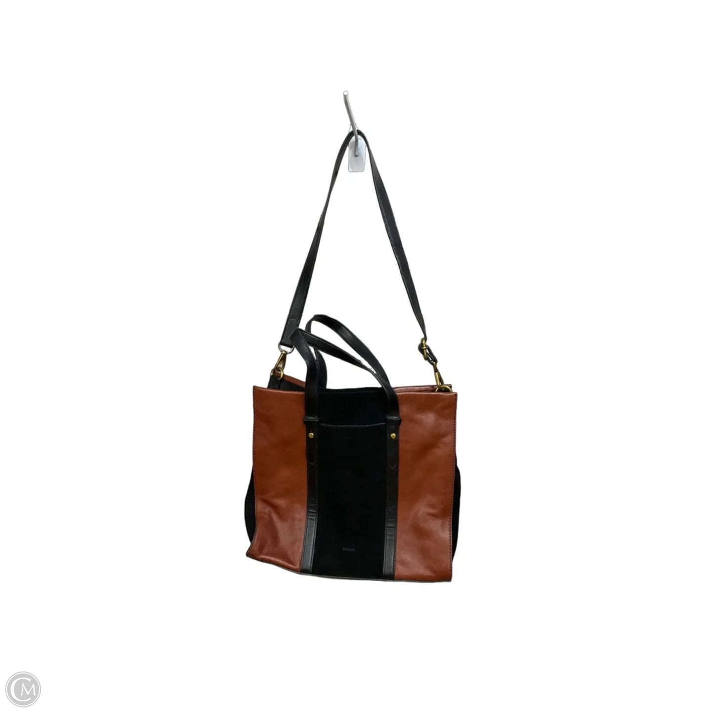 Handbag Leather By Fossil, Size: Large