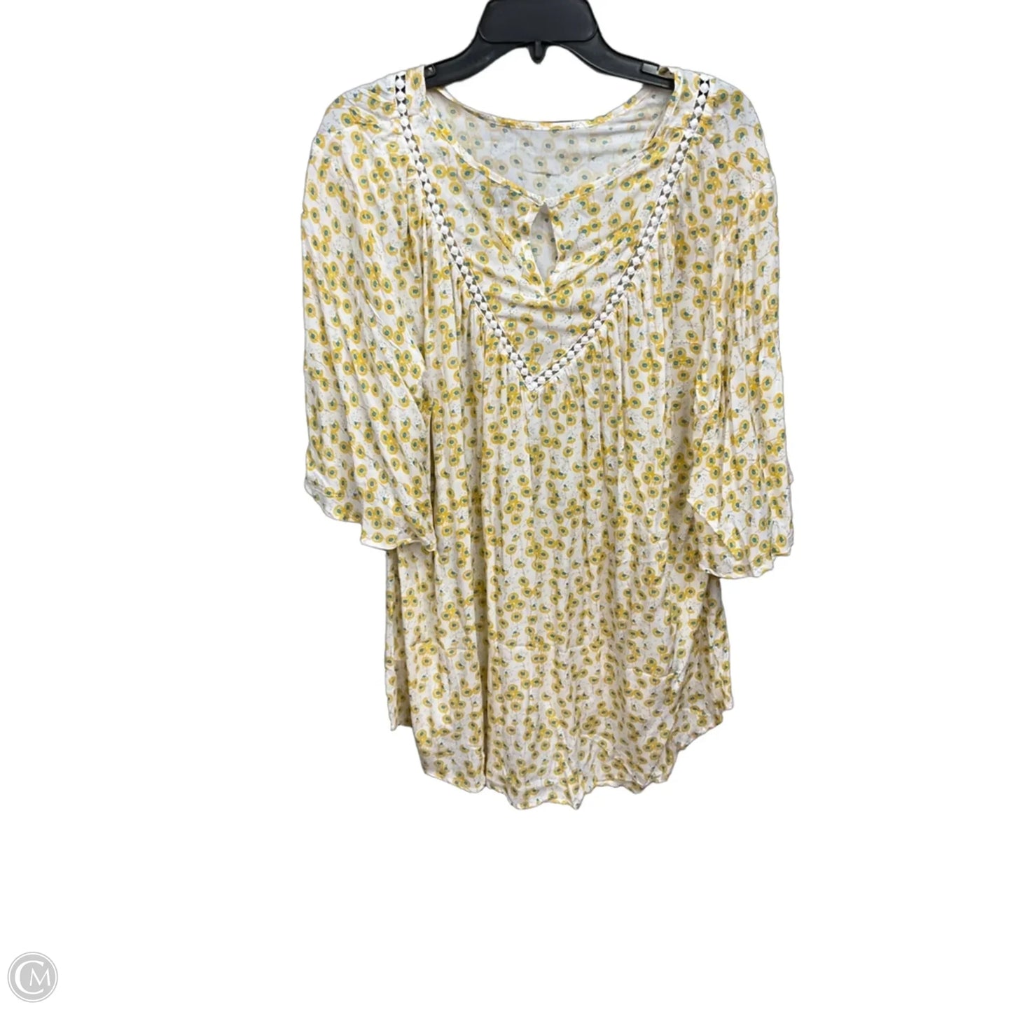 Top Short Sleeve By Suzanne Betro In Floral Print, Size: 3x