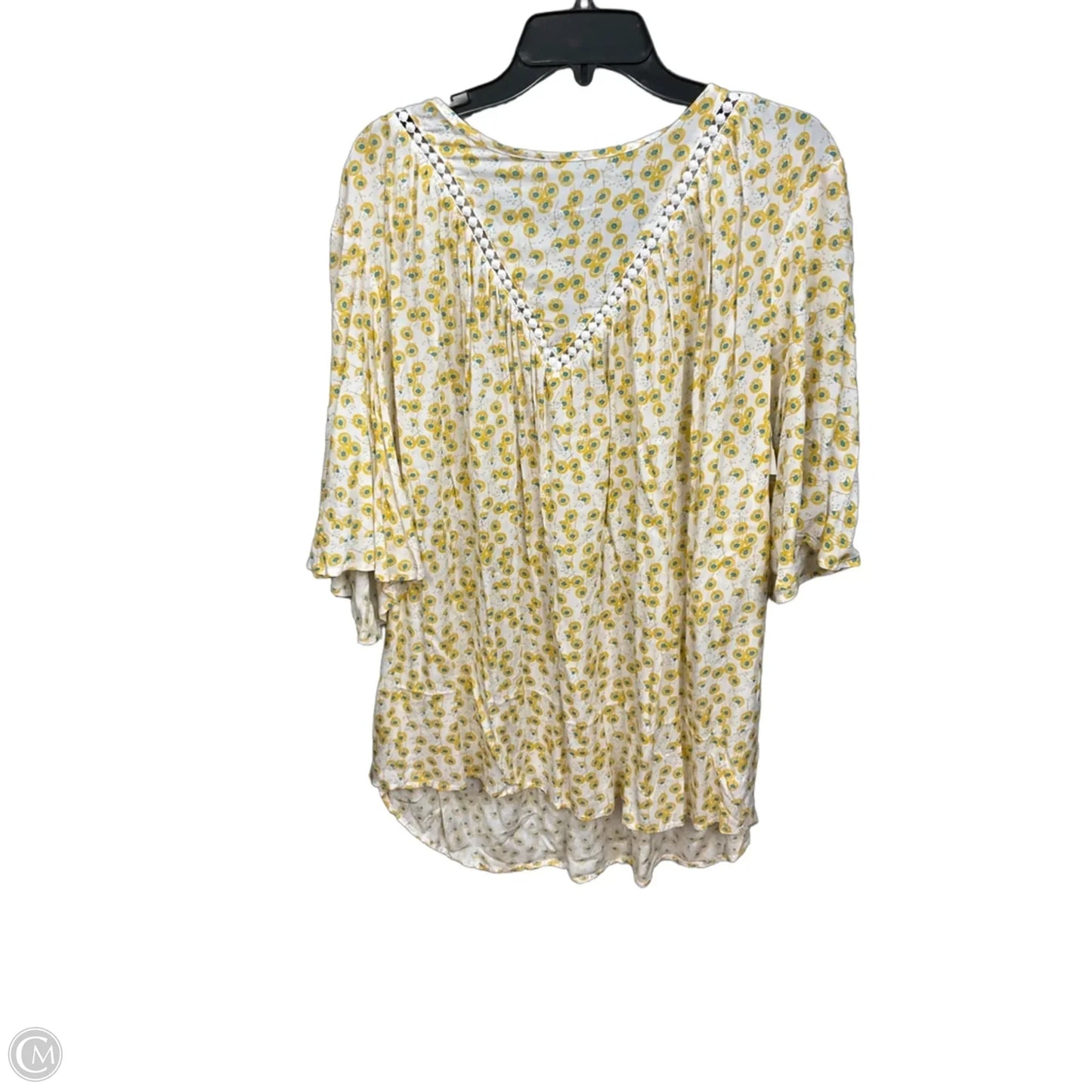 Top Short Sleeve By Suzanne Betro In Floral Print, Size: 3x