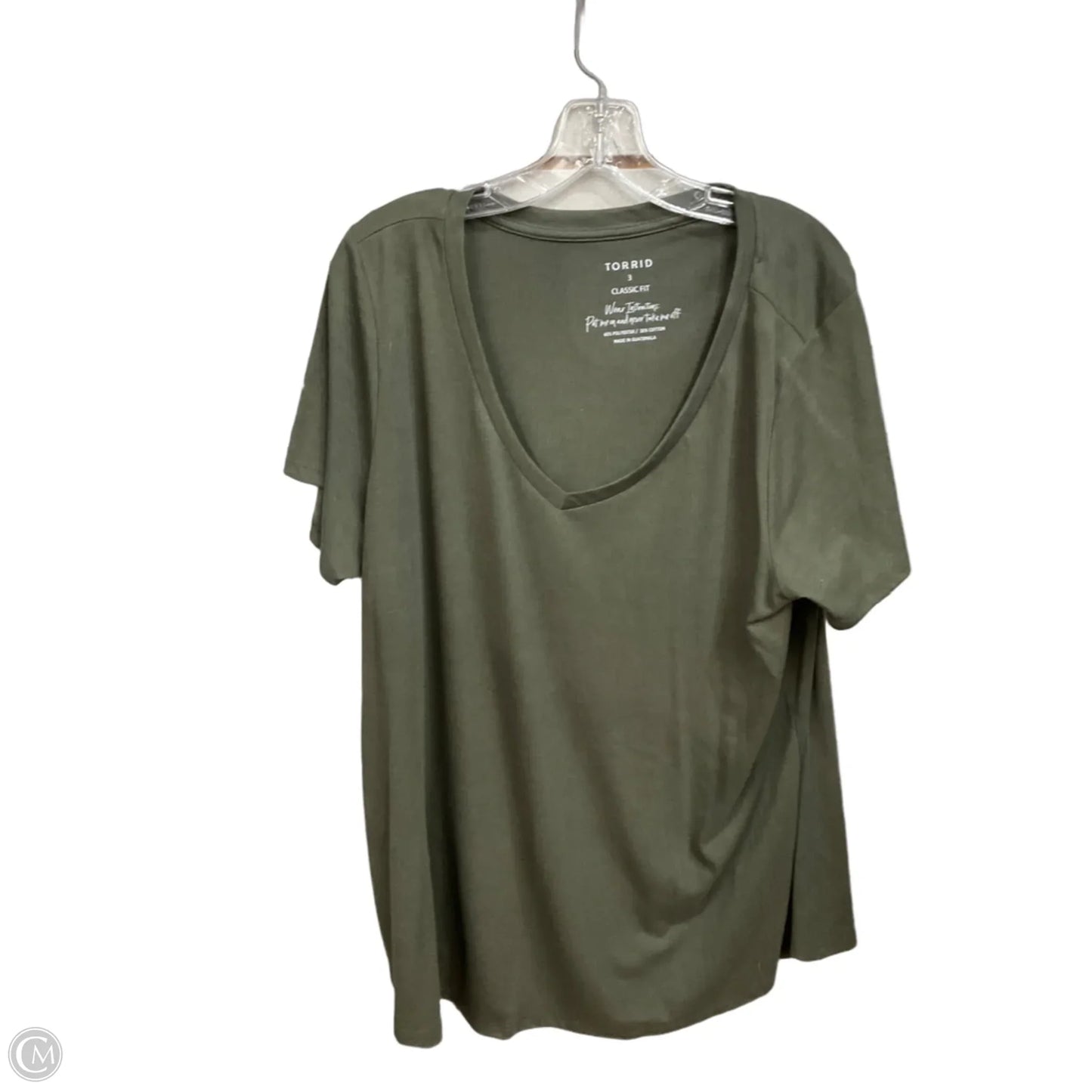 Top Short Sleeve Basic By Torrid In Green, Size: 3x