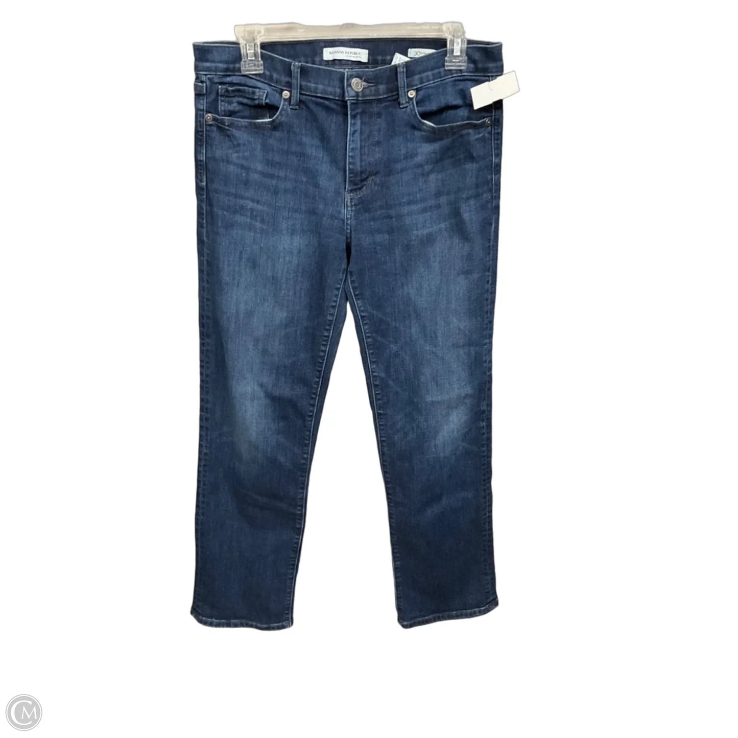 Jeans Straight By Banana Republic In Blue Denim, Size: 8