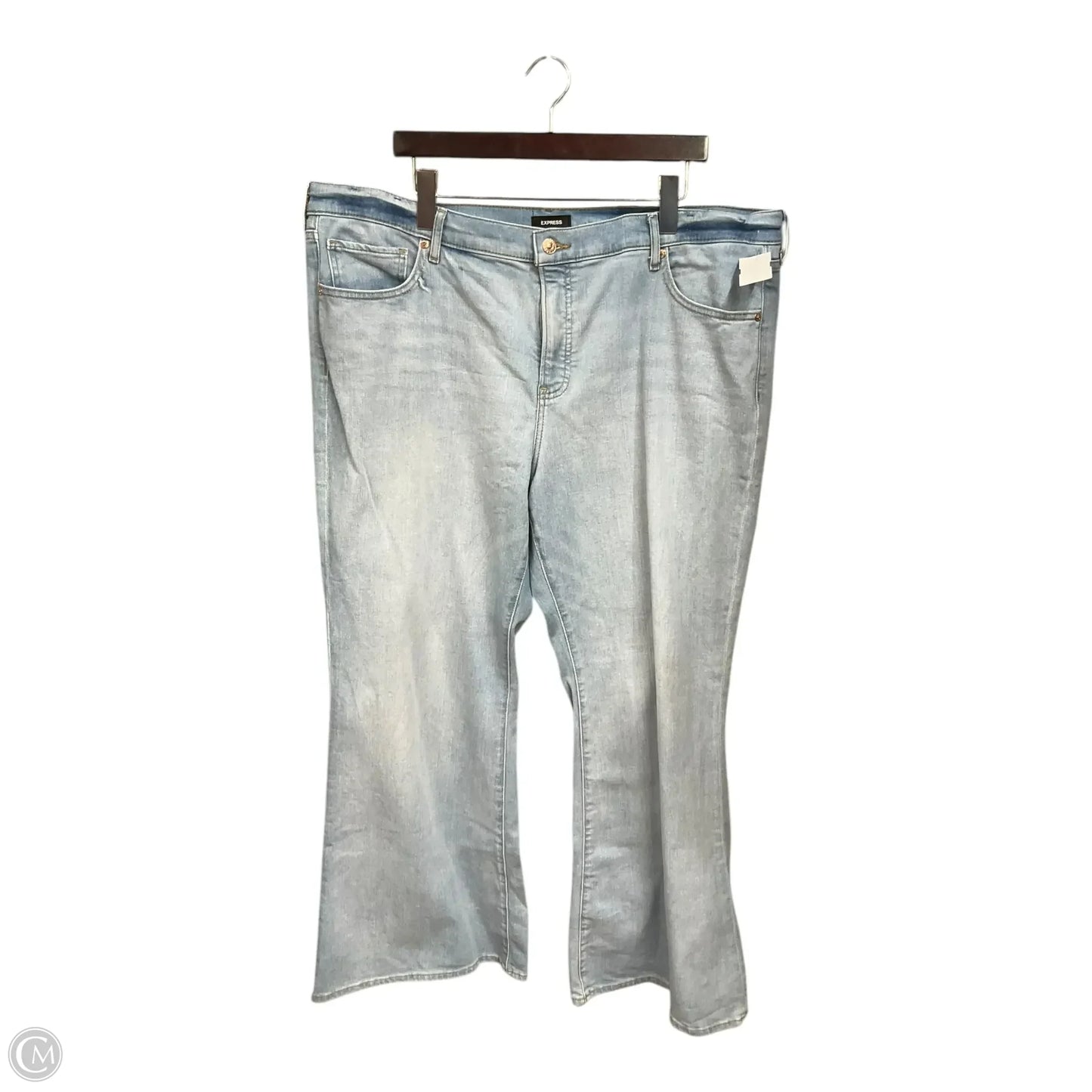 Jeans Flared By Express In Blue Denim, Size: 18