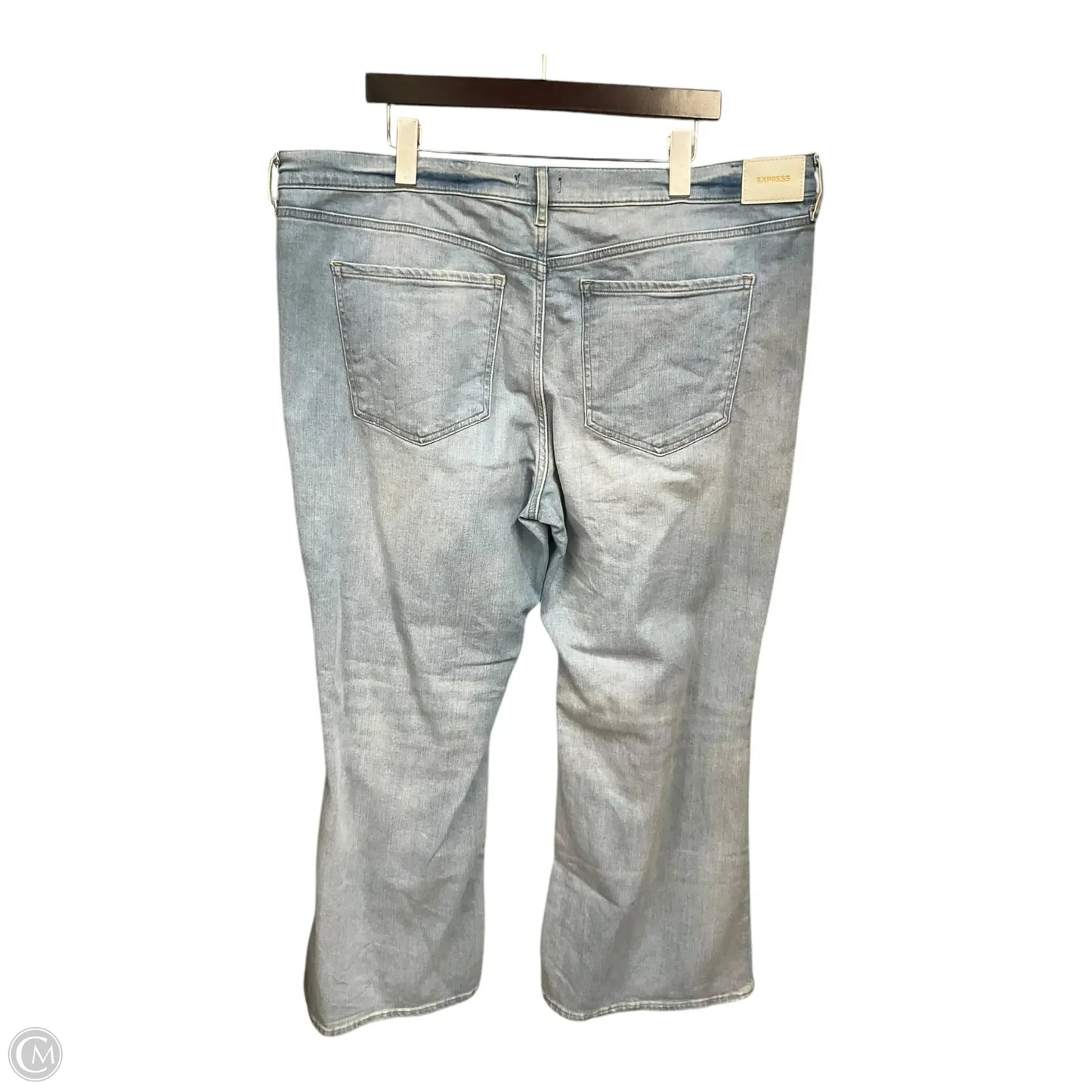 Jeans Flared By Express In Blue Denim, Size: 18