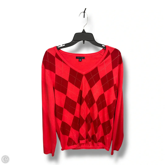 Top Long Sleeve By Tommy Hilfiger In Orange & Red, Size: Xl