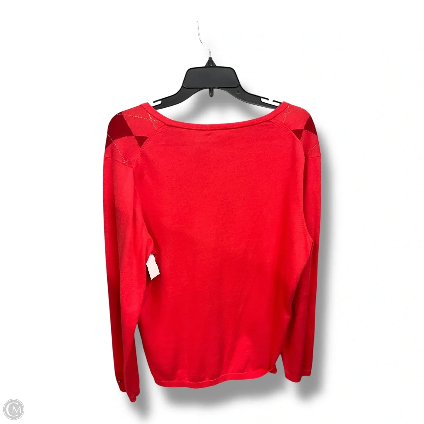 Top Long Sleeve By Tommy Hilfiger In Orange & Red, Size: Xl