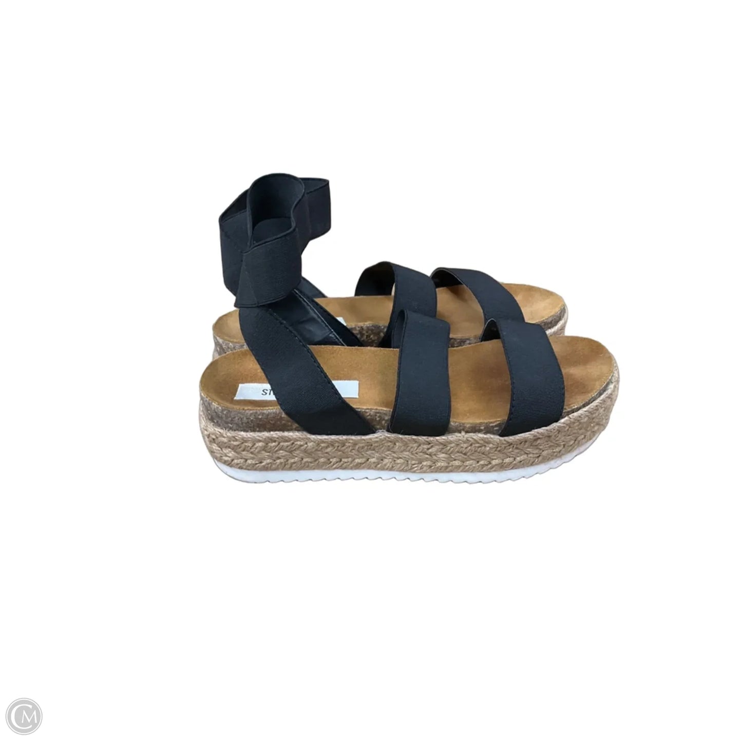 Sandals Heels Wedge By Steve Madden In Black, Size: 7