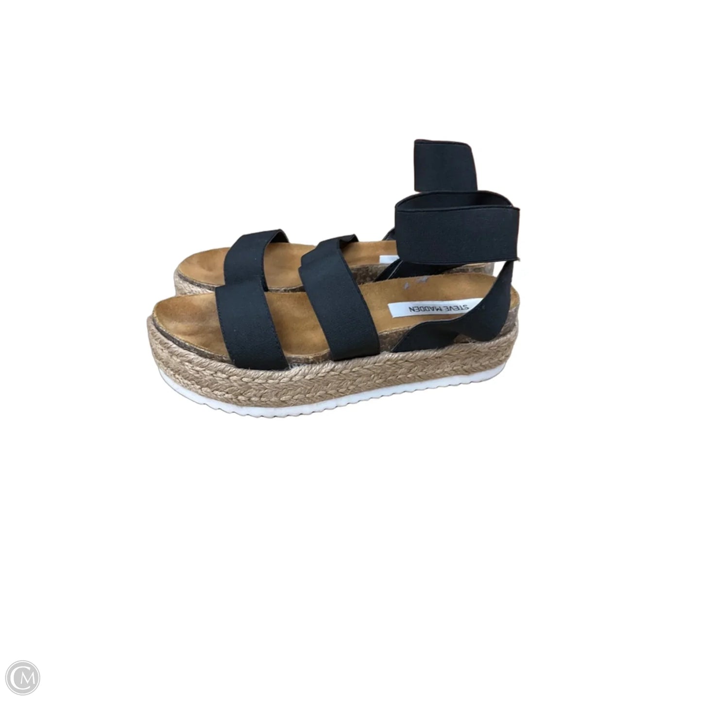 Sandals Heels Wedge By Steve Madden In Black, Size: 7