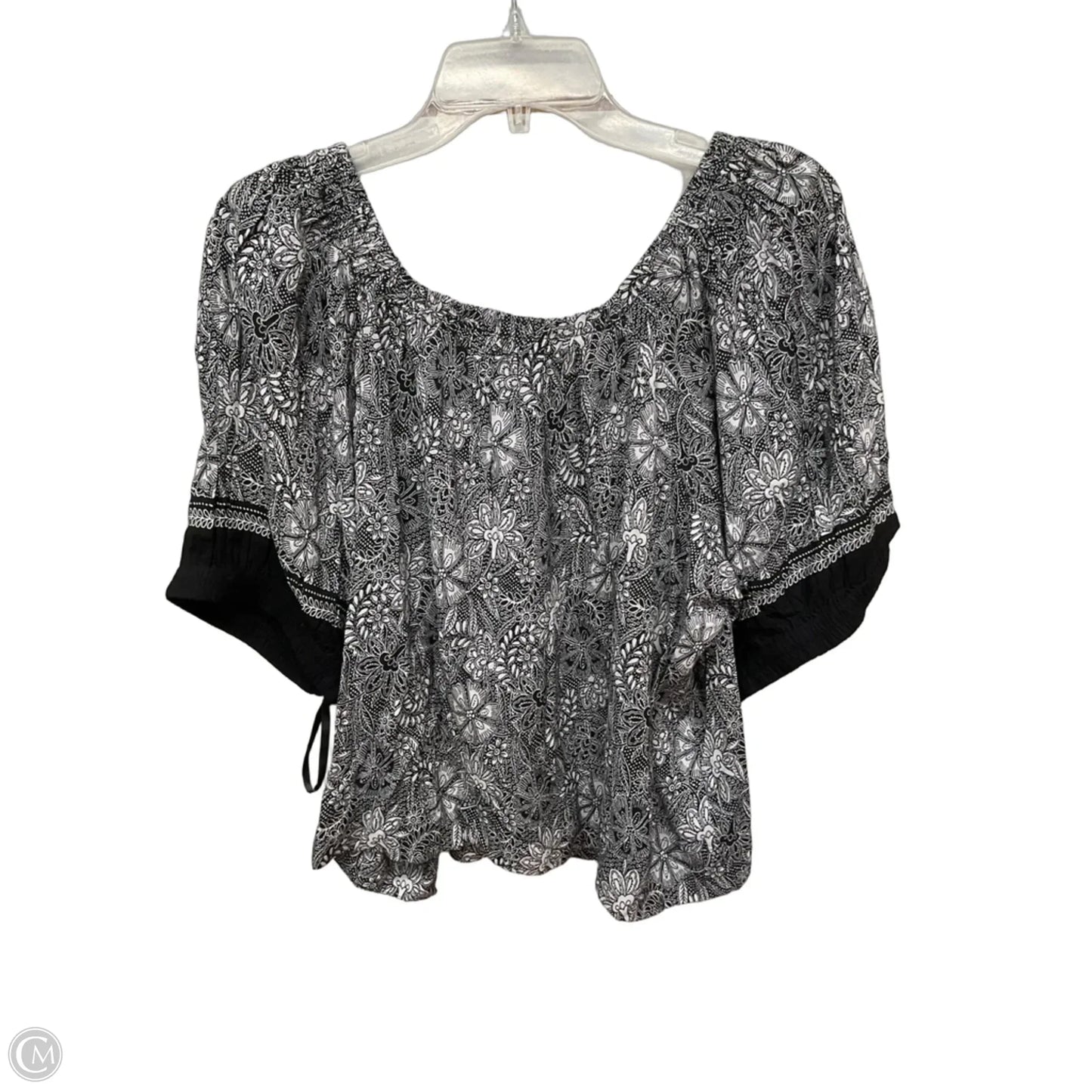 Top Short Sleeve By Loft In Grey, Size: Xl