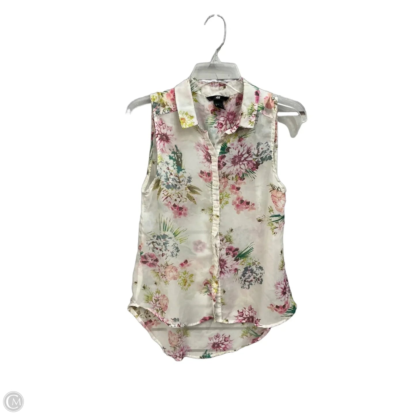 Top Sleeveless By H&m In Floral Print, Size: M