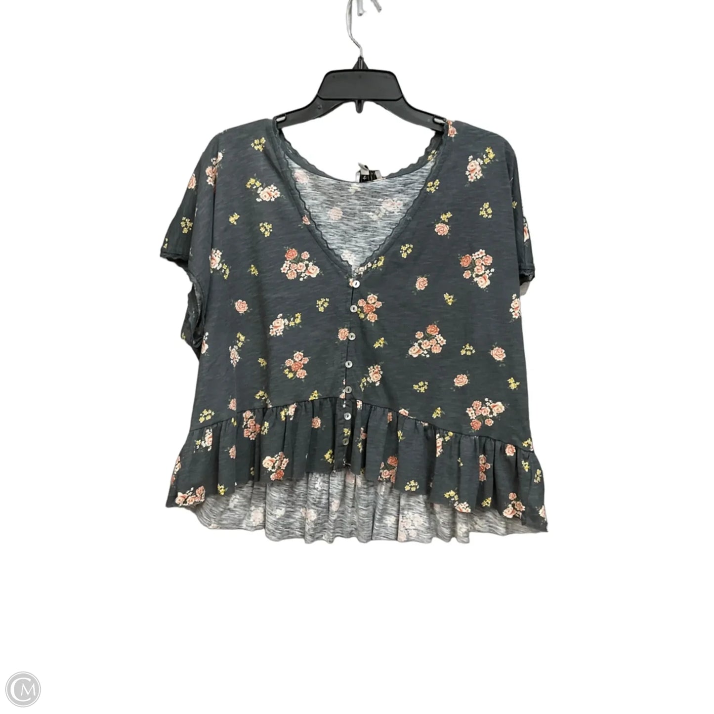 Top 2pc 3/4 Sleeve By True Craft In Floral Print, Size: L