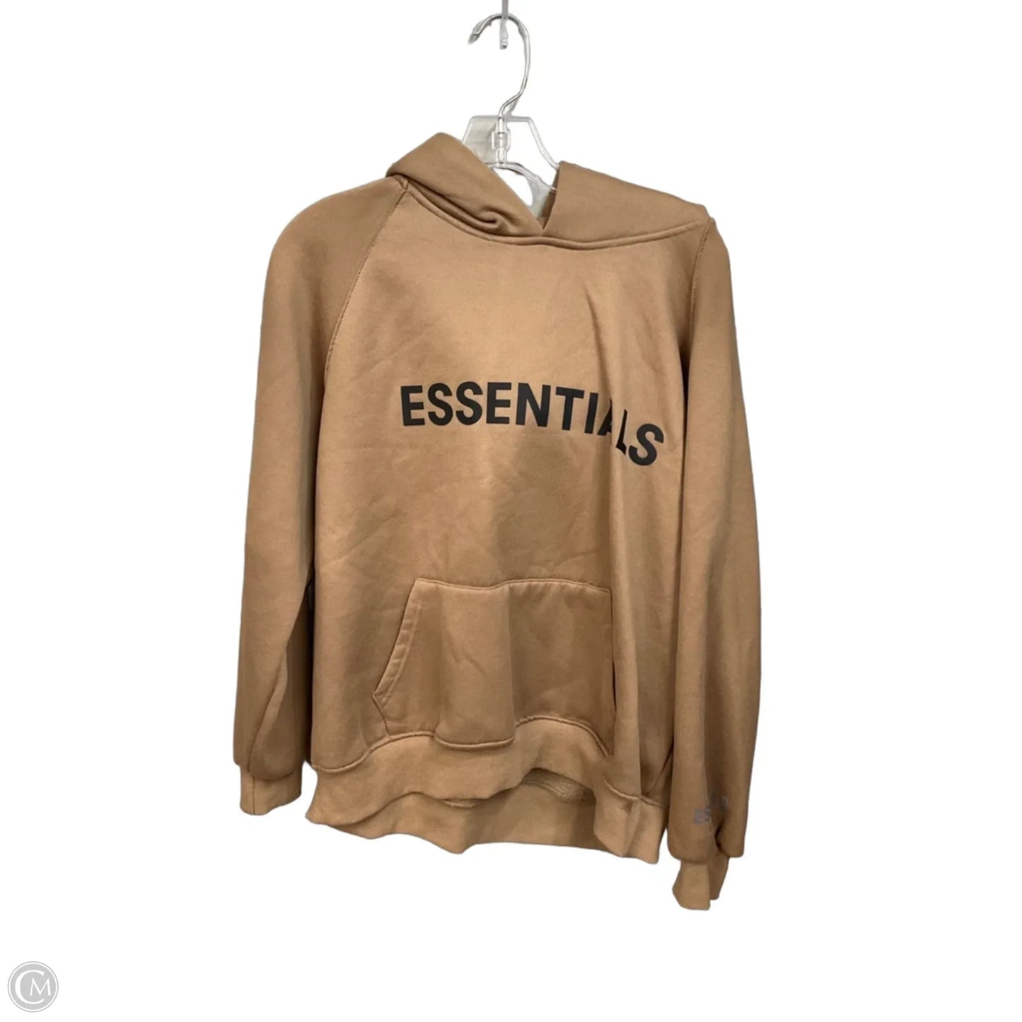 Athletic Top Long Sleeve Hoodie By Essentials In Tan, Size: M