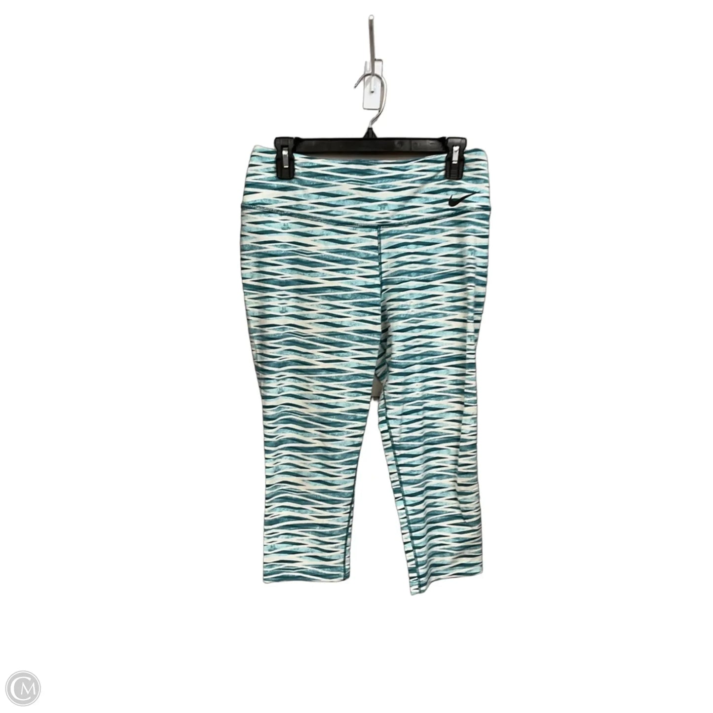 Athletic Leggings Capris By Nike Apparel In Teal, Size: L