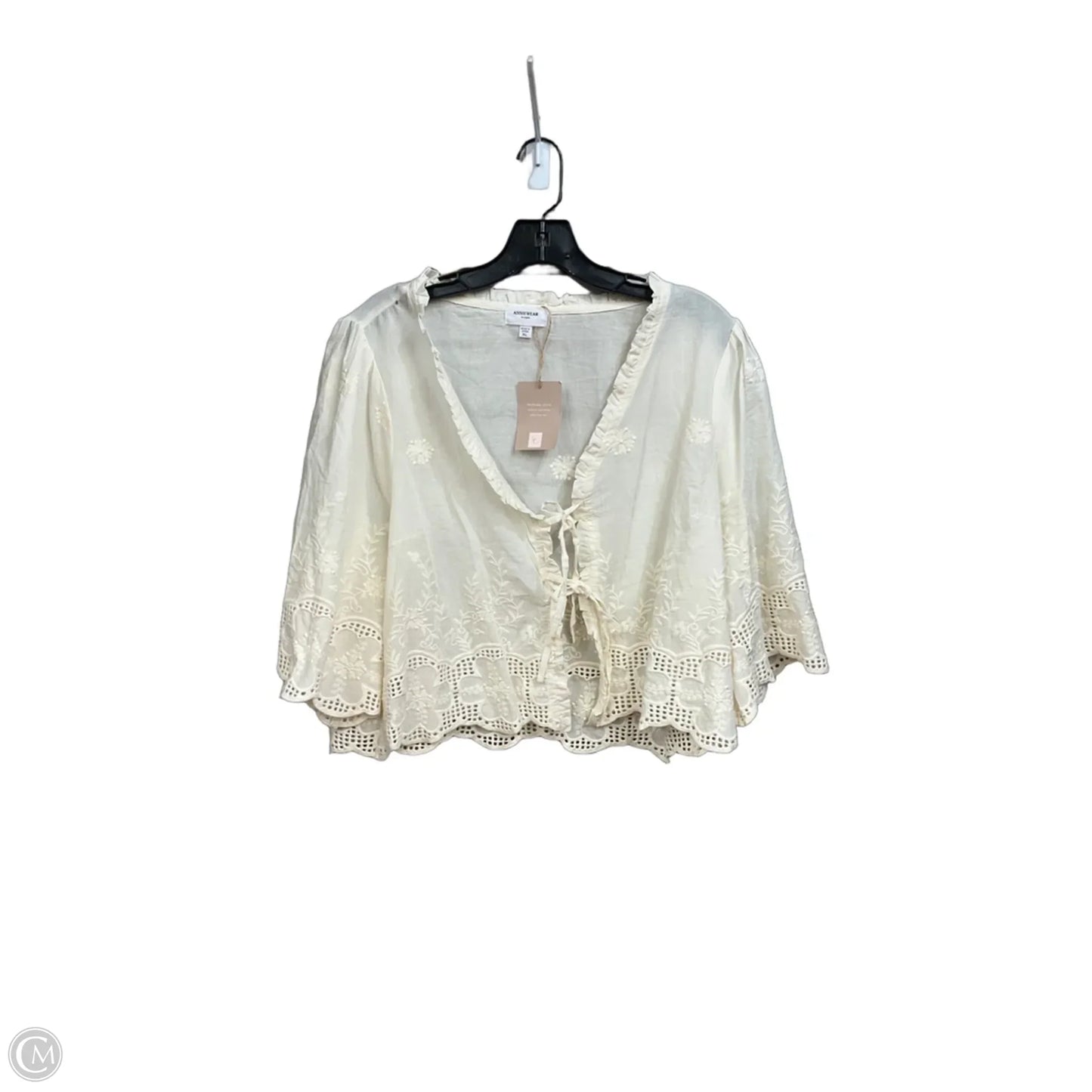 Top Short Sleeve By Anniewear In Cream, Size: Xl
