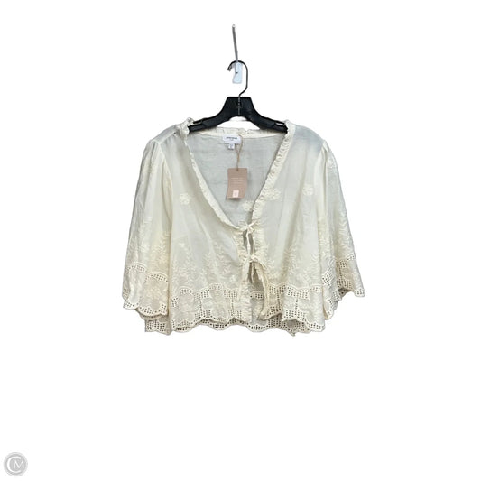 Top Short Sleeve By Anniewear In Cream, Size: Xl