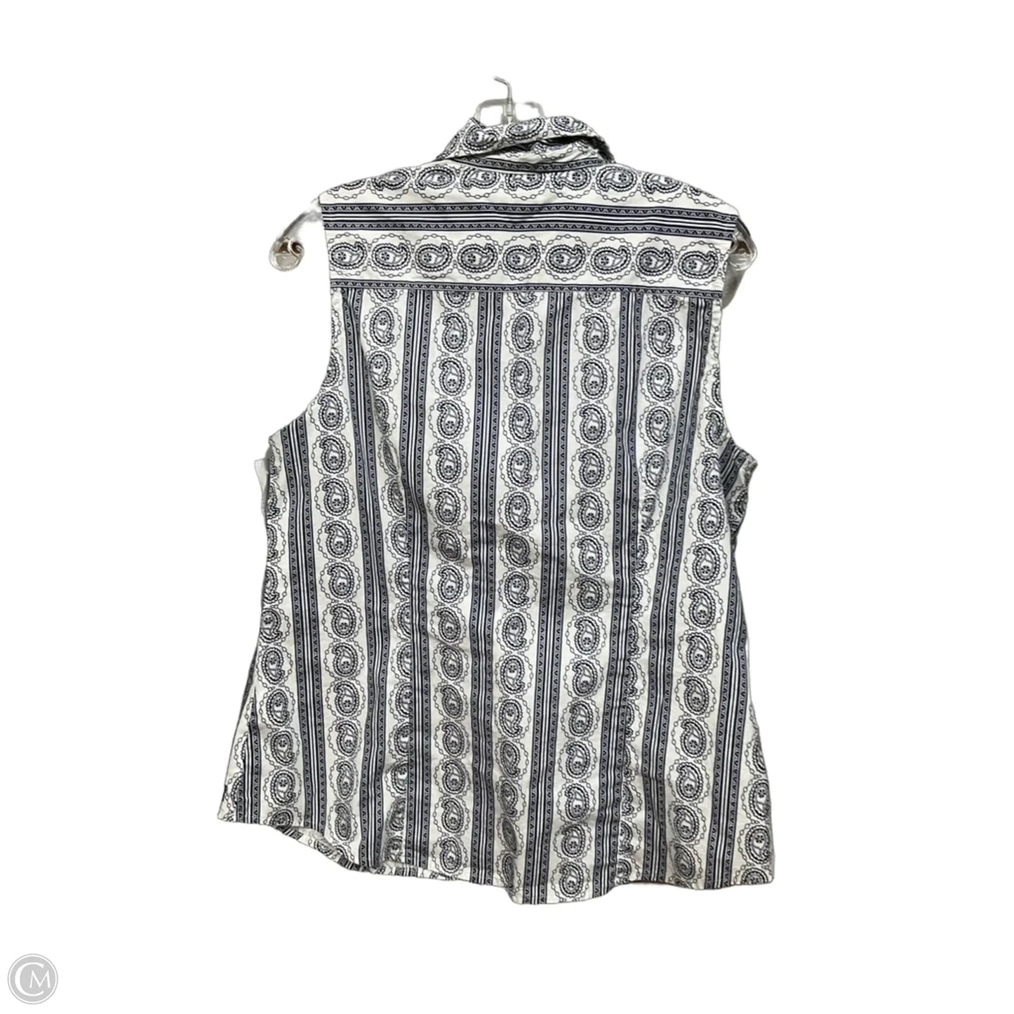 Blouse Sleeveless By Tommy Hilfiger In Navy, Size: L