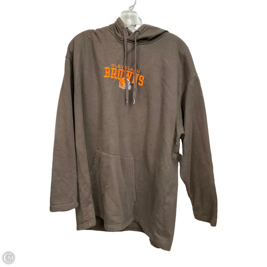 Athletic Sweatshirt Hoodie By Nfl In Brown, Size: Xl