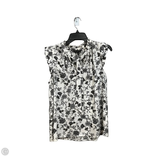 Blouse Sleeveless By Banana Republic In Black & White, Size: M