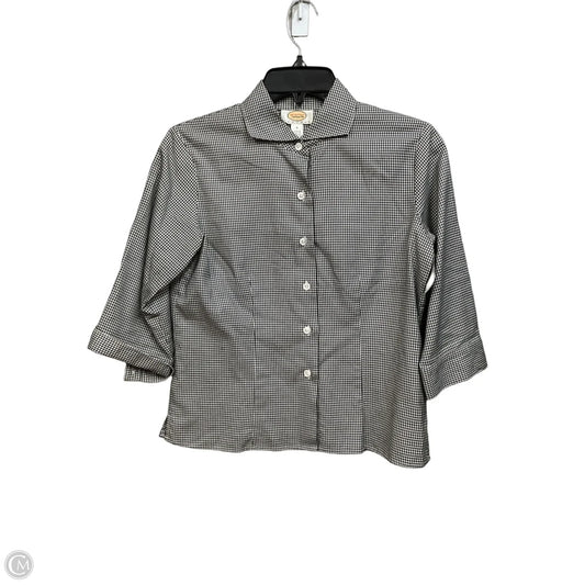 Blouse 3/4 Sleeve By Talbots In Checkered Pattern, Size: S