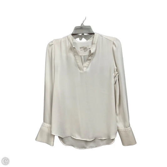 Blouse Long Sleeve By Loft In White, Size: Xs