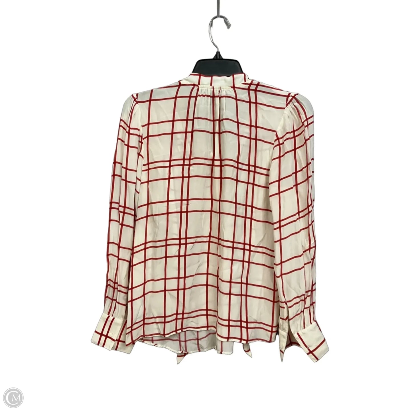 Blouse Long Sleeve By J. Crew In Cream & Red, Size: 6