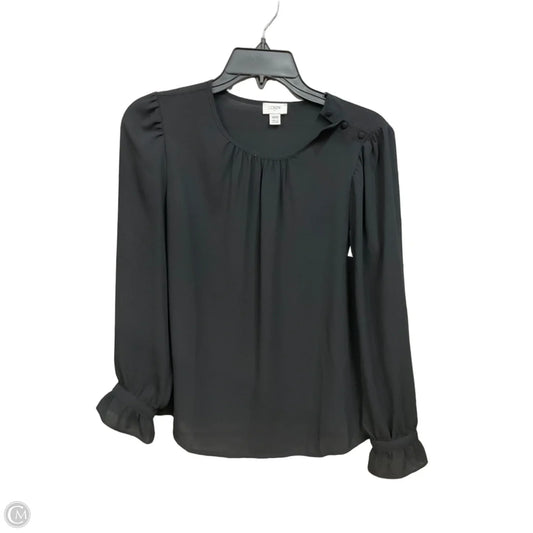 Blouse Long Sleeve By J. Crew In Black, Size: Xs