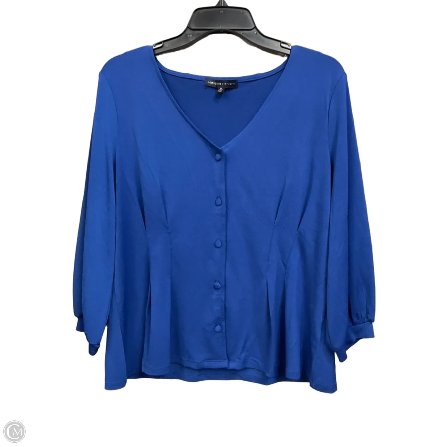Top 3/4 Sleeve By Adrienne Vittadini In Blue, Size: M
