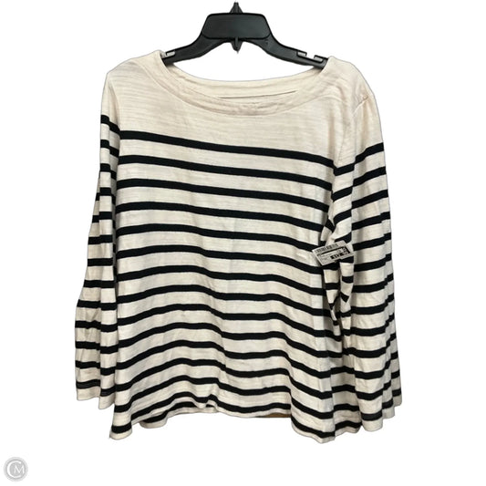 Top Long Sleeve By Loft In Striped Pattern, Size: Xxl