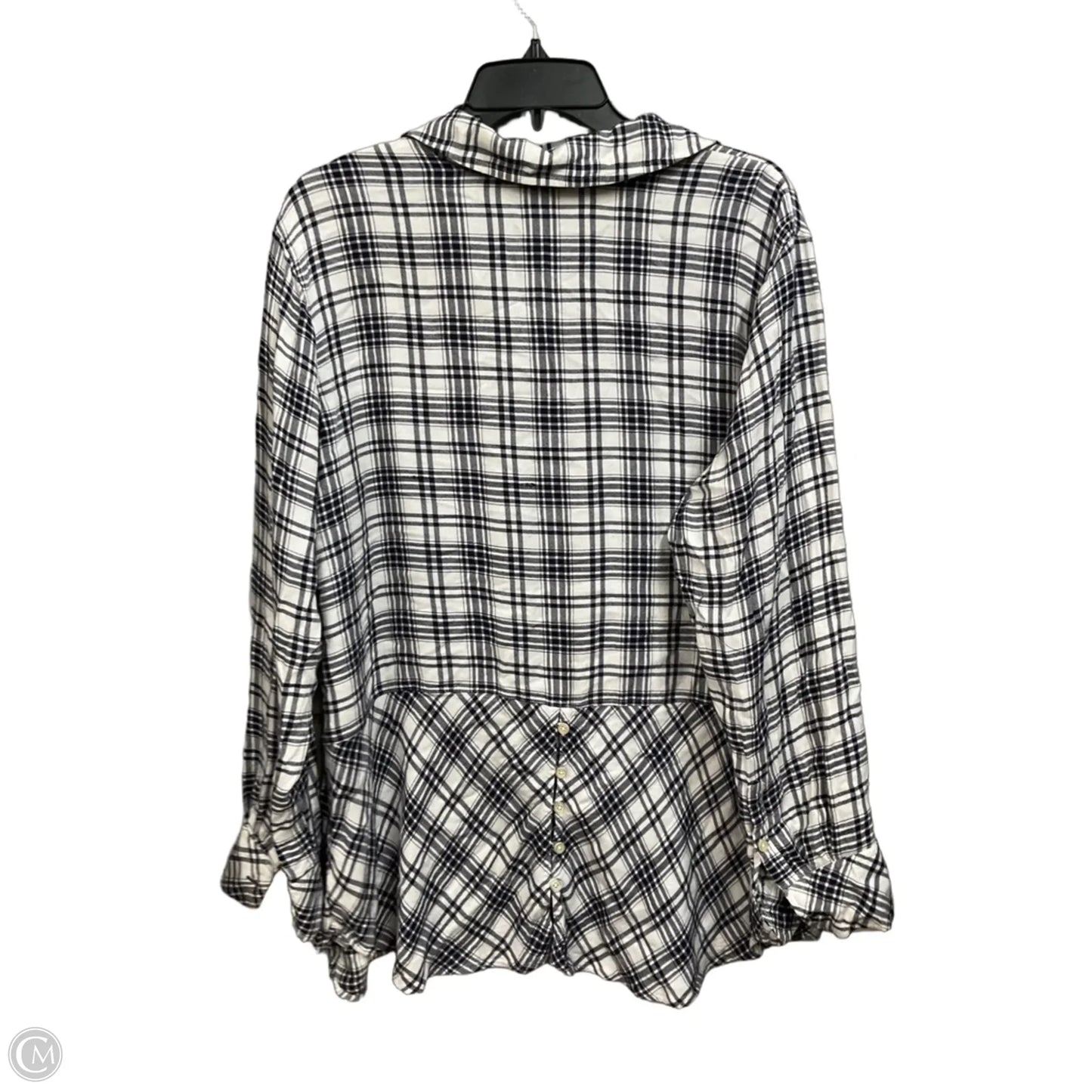 Top Long Sleeve By Talbots In Plaid Pattern, Size: 2x