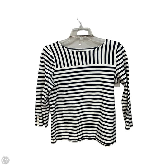 Top 3/4 Sleeve By Talbots In Striped Pattern, Size: M