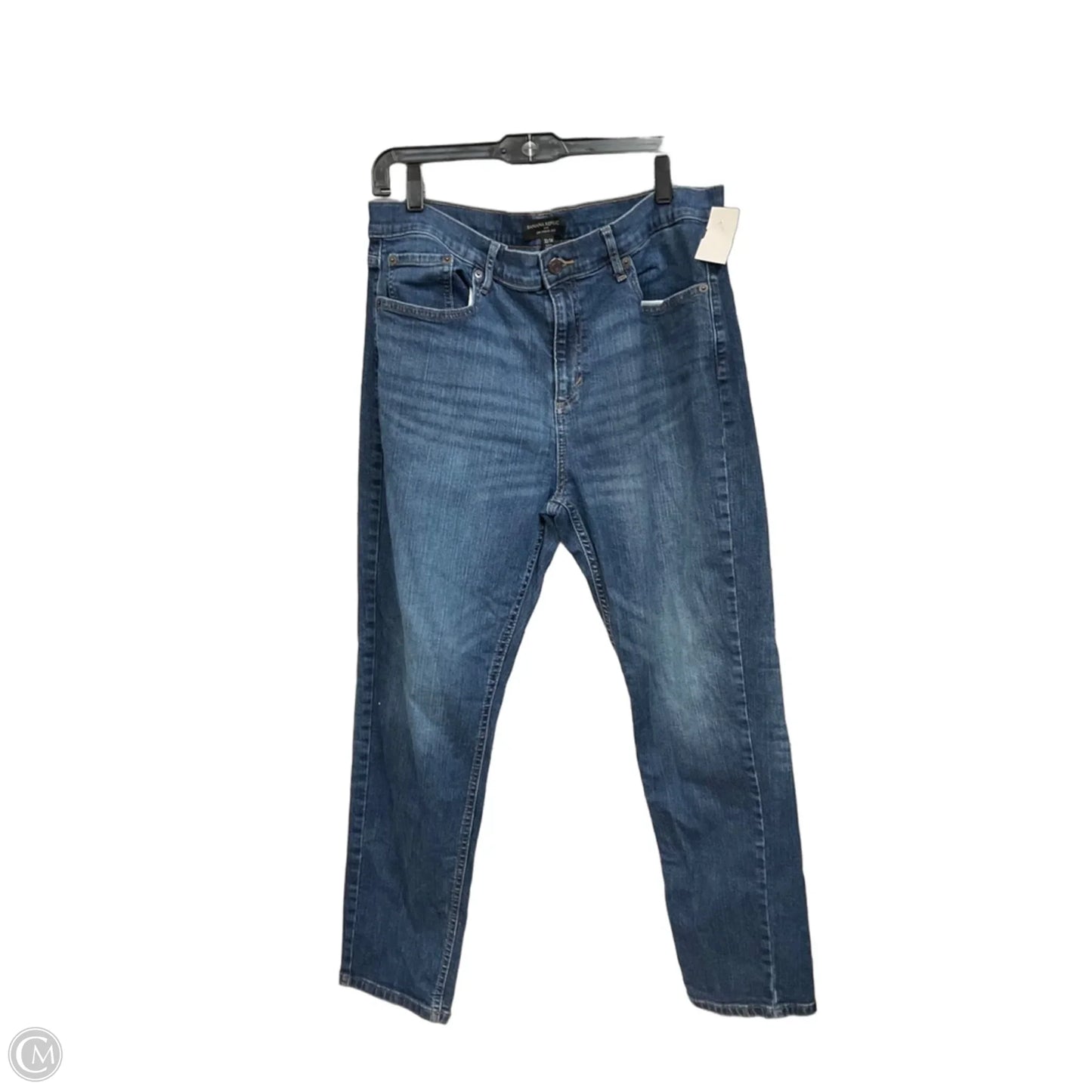 Jeans Straight By Banana Republic In Blue Denim, Size: 14