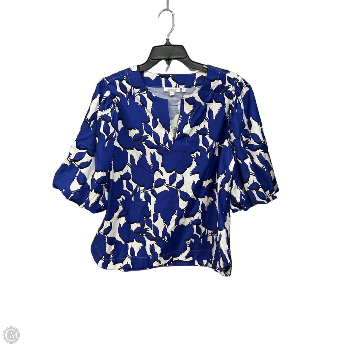 Top Short Sleeve By Chicos In Blue, Size: L