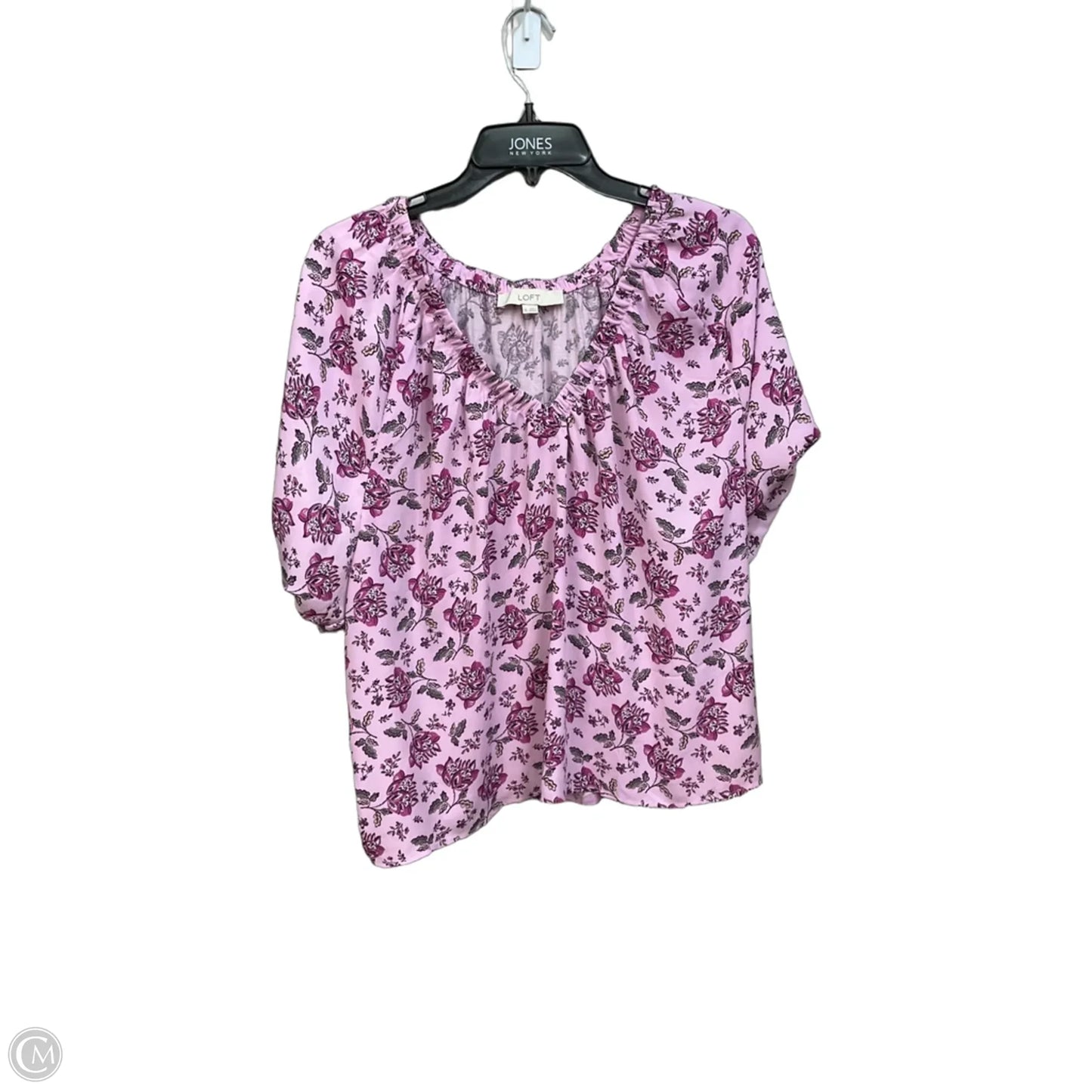 Top Short Sleeve By Loft In Purple, Size: Xl