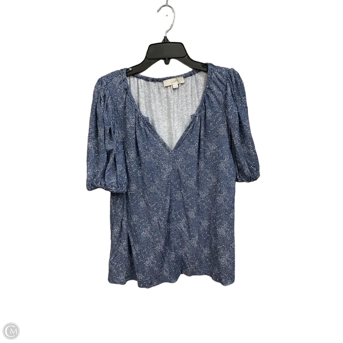Top Short Sleeve By Loft In Blue, Size: Xl