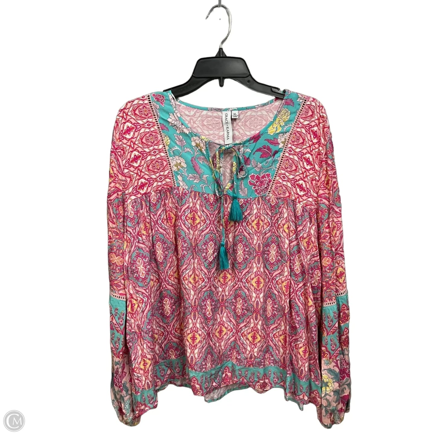 Top Long Sleeve By Grace + Karma In Pink, Size: Xl