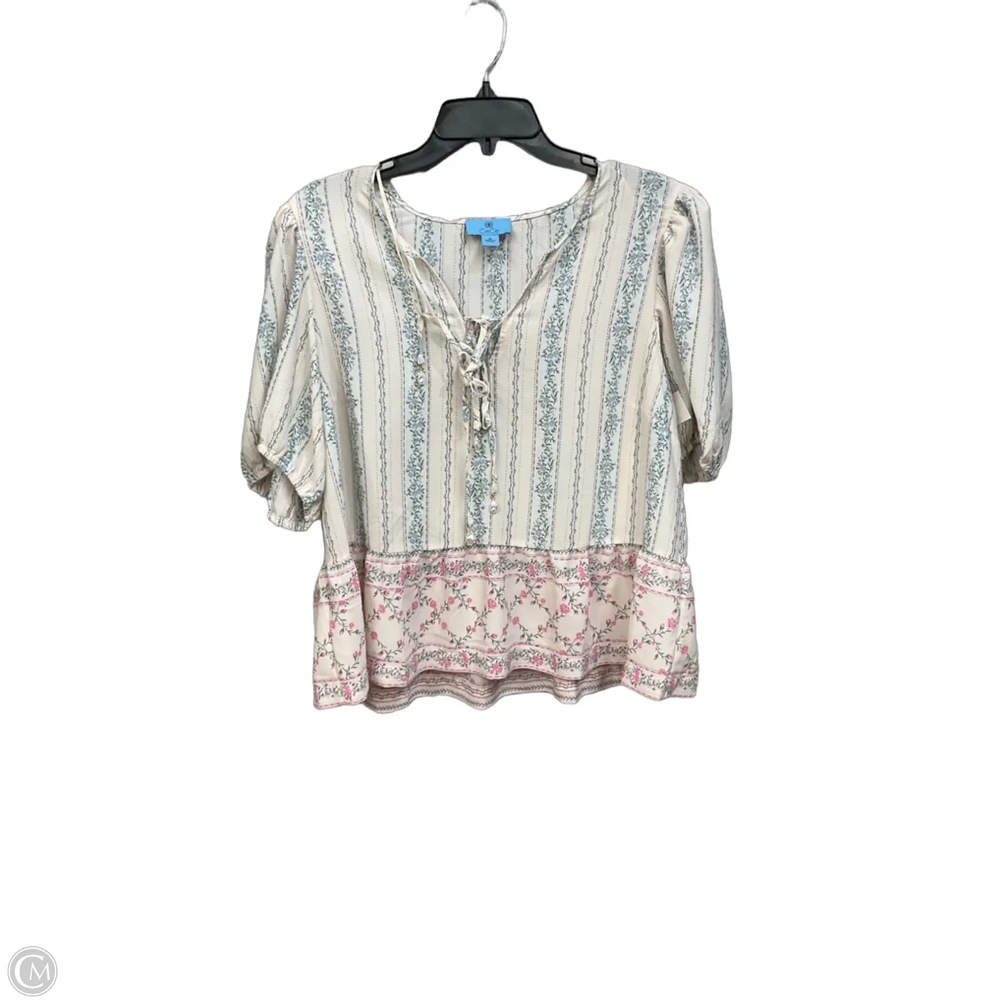 Top Short Sleeve By Cece In Tan, Size: Xl